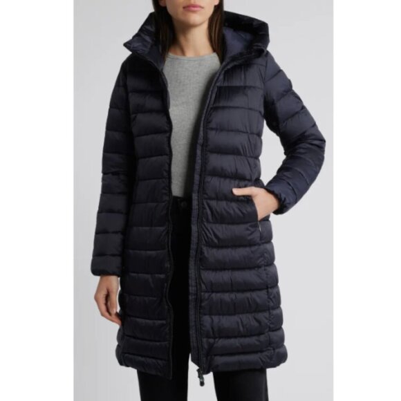 SAVE THE DUCK 'SAFFRON' Water-Repellent Quilted Puffer Coat, Black - Picture 1 of 4